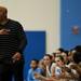Skyline head coach Keith Wade yells after a score in the first half on Friday. Daniel Brenner I AnnArbor.com